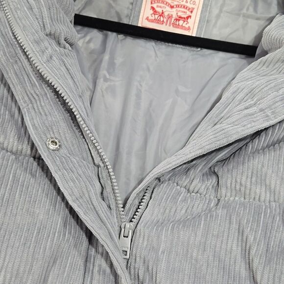 NWT.. LEVI'S.. gray, puffer, courderoy jacket.. - Picture 14 of 16